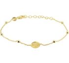 Zilveren scapulier armband met bolletjes. Goldplated.