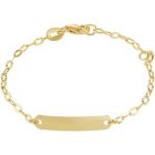 Gouden Kinder/peuter naamplaat armbandje 11 tot 13 cm