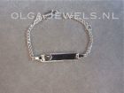 Plaat armbandje baby gourmet met hartje zilver