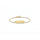 Gouden kinder naamplaat armbandje apart schakeltje 13 tot 15 cm
