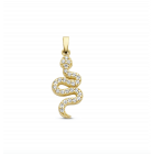 Gouden hanger slang met zirkonia