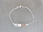 Plaat armbandje baby zilver met hartje 9 tot 11 cm