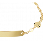 Gouden kinder/peuter graveer naamplaat armbandje met hartje 11-13 cm