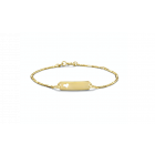 Gouden peuter naamplaat armbandje hartje apart schakeltje 11 tot 13 cm