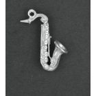 zilveren saxofoon hanger