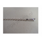Zilveren jasseron kettinkje 3,5 mm 38 cm.