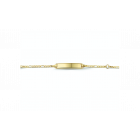 Gouden graveerplaat armbandje figaro 16 tot 18 cm