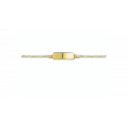 Gouden baby naam armbandje klein plaatje 9 tot11 cm figaro