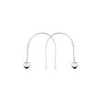 Zilveren doortrek oorbellen model hartje