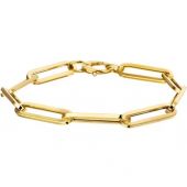 Gouden paperclip schakel armband 