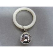 Zilveren rammelaar kleine gladde bol