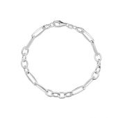 Closed forever armband zilver, model met extra tussen ogen 19,5 cm