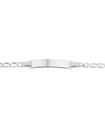 Zilveren naamplaat armband 16 tot 18 cm.