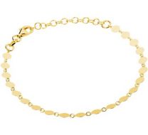 Armbandje met platte ronde plaatjes, goldplated echt zilver.