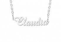 Naam model Claudia, naam ketting zilver.
