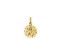 Medaille Christoffel rond gladde rand 12 mm goud