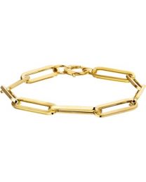 Gouden paperclip schakel armband 