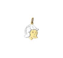 Meisje gouden kinderkopje bicolor 15 mm