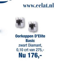 Witgouden oorknopjes met zwarte diamant