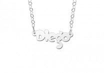 Zilveren naamketting voor kinderen model Diego