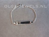 Plaat armbandje baby gourmet met hartje zilver