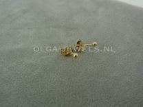 Bolletje 2 mm gouden oorknopjes