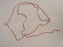 Gladde bolletjes van 2,2 mm zilveren collier, rosé kleurig. 80 cm.