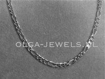 Zilveren Figaro ketting 4,5 mm 60 cm