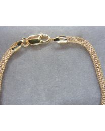 Zilveren gold-plated popcorn armband 18 cm