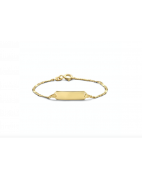 Gouden kinder naamplaat armbandje apart schakeltje 13 tot 15 cm