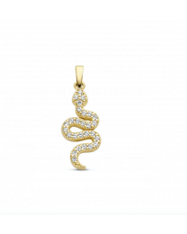 Gouden hanger slang met zirkonia