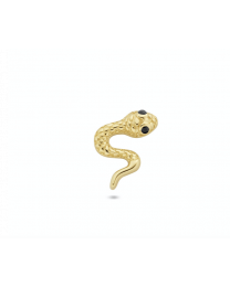 1 gouden oorknop met slang
