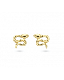 Gouden oorknopjes met kleine slang
