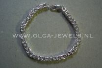 Zilveren Konings schakel armband 5 mm 21 cm