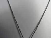 Donker zilver koord collier 45 cm