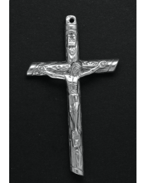 Zilveren kruis hanger met corpus groot bewerkt 