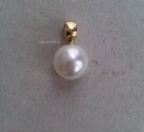 Parel hanger 8 mm met gouden oog