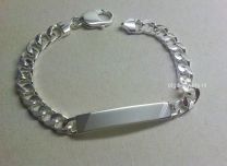 Zilveren Plaat armband met matte plaat 8 mm