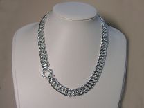 Zilveren Collier plat gourmet 45 cm