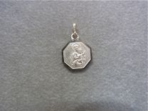 Scapulier medaille zilver 8 kant 10 mm