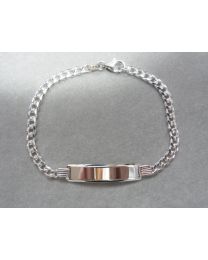 Zilveren dames heren naamplaat armband 