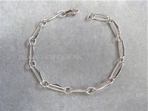 Closed forever schakelarmband zilver met karabijn sluiting 19 cm