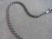 Donker zilveren koord collier 50 cm, 2,5 mm