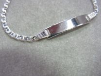 Plaat armbandje zilver 13 tot 15 cm. Model 2