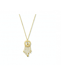 Zilver verguld collier met hartjes