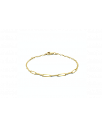 Gouden closed forever paperclip jasseron armband