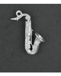 zilveren saxofoon hanger