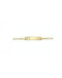Gouden graveer armband figaro met hartje