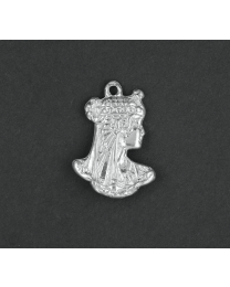 Egyptisch kopje zilveren hanger