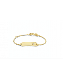 gouden baby graveer armband met steentje